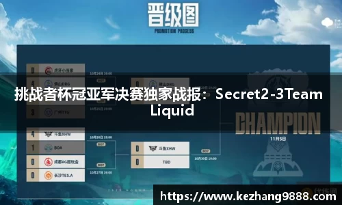 挑战者杯冠亚军决赛独家战报：Secret2-3Team Liquid